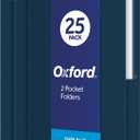 Oxford Twin-Pocket Folders, Textured Paper, Letter Size, Dark Blue, Holds 100 Sheets, Box of 25 (57538EE)