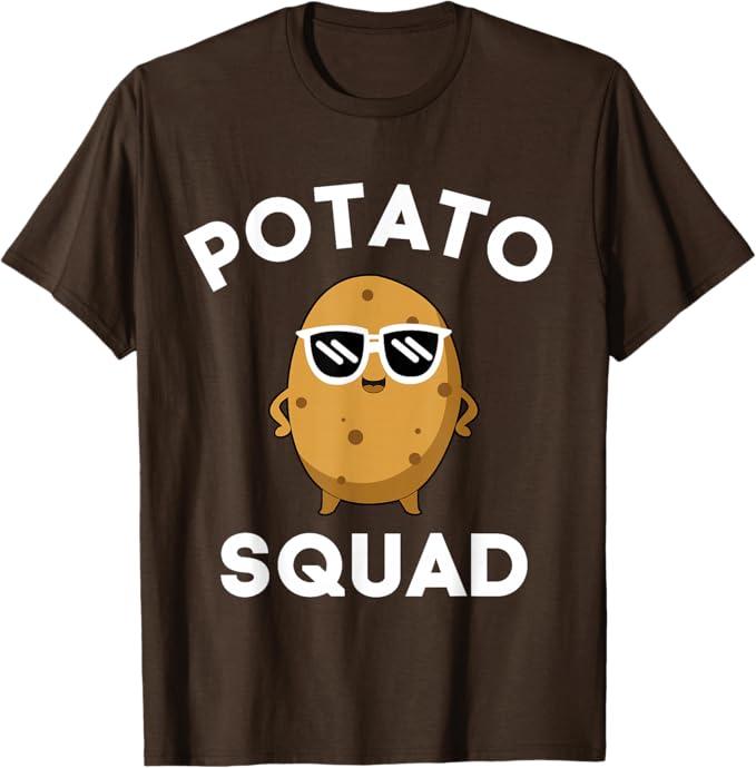 Potato Squad Funny Smiling Vegetarian Matching Potato Lovers T-Shirt, Small