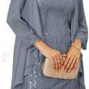 GRACE KARIN Women's Sequin Dress - Wedding Guest & Mother of The Bride Formal Dress - Two Piece Knee Length, Gray, 2XL