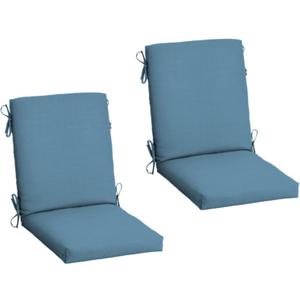 Arden Outdoor Dining Chair Cushion, 2 Pack, 20 x 20, Rain-Proof, Fade Resistant, French Blue Texture (20"L x 20"W, French Blue Texture)