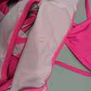 Viottiset Women's Halter 2 Piece Swimsuit Brazilian High Cut Bikini Set Sexy Push Up (Pink, L)