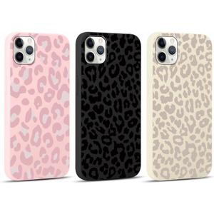 RUMDEY 3 Pack Cute Cheetah Print for iPhone 11 Pro Max 6.5" Phone Case, Leopard Aesthetic Design Cases Soft Silicone Slim TPU Shockproof Protective Fundas for Women Girls