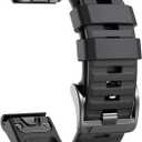 ANCOOL Compatible with Fenix 6/Fenix 7 Bands 22MM Quickfit Silicone Watch Band Replacement for Fenix 8 47mm/7 Pro/6 Pro/5/5 Plus/Approach S60/S62/Quatix 6 (Black)