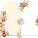 Wedding Arch Backdrop Stand,6.6FT Metal Balloon Arch Stand Frame for Wedding Birthday Party Baby Shower Bridal Banquet Decoration, Beige
