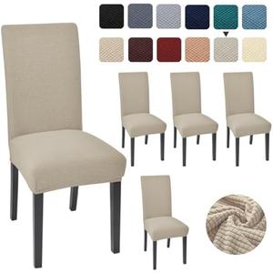 Covers for Dining Room Set of 4 Kitchen Chair Seat Covers, Dining Room Chair Covers Chair Slipcover Parsons Chair Covers, Taupe