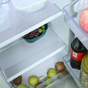 BOPART 12Pcs Refrigerator Liners Washable Fridge Shelf Liners Refrigerator Mats for Freezer Glass Shelves Kitchen Cabinets Cupboards Drawers (17.7" x 11.4") (Clear)