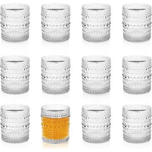 3oz Mini Shot Glass Set of 12, Vintage Fancy Shot Glasses, Cute Shot Glasses, Small for Vodka, Whiskey, Tequila, Espressos, Spirits & Liquors (Water Droplet)
