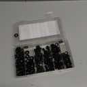 M8-1.25 Bolt x (Length 16/20/25/30mm) Flange Head Bolts Assortment Kit (160 Piece) with 8mm Bolt, Serrated Flange Nuts, Washers, Alloy Steel Black Oxide Finish Plated, Full Thread