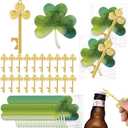 Vesici 20 Set St Patricks Day Gifts Key Bottle Openers with Lucky Clover Cards Gold Can Opener Irish Party Favor Appreciation Gift Thank You Gift for Guests Coworker Employee Family