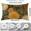 Vintage Floral Flowers Satin Pillow Case King Size,Soft Pillowcases for Hair and Skin Similar to Silk,Pillowcases with Hidden Zipper Bedding Accessories,20X36 Inches,1 Pack