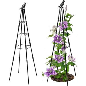 Garden Trellis,Plant Support for Climbing Plants, 1 Pack Plant Trellis Support for Climbing Vine, 63" Plant Support Tower Cages Plastic Coated Metal Pipe Supports for Outdoor Indoor, Tomato cage
