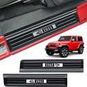 2PCS Door Sill Protector for Jeep 2018-2026 Wrangler JL JLU & 2020-2026 Gladiator JT Accessories 304 Stainless Steel Door Sill Guards Black Brushed 2-Door Edge Guard
