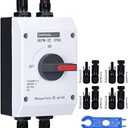 DIHOOL Solar Disconnect Switch 32 Amp DC1200V Isolator with IP66 Waterproof Enclosure for Solar Panels,Batteries,RVs and Boats