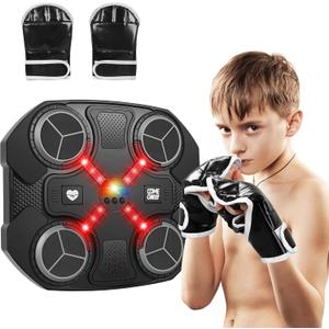 Music Boxing Machine Sport Toys for Kids and Adults,Wall Mounted Bluetooth Smart Punching Target,Training Pad Toy with Boxing Glove,Ideas Toys for Boys Girls Kids 3 4 5 6 7 8 9 10 11 12+ Years Old