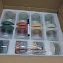 12Pack Overnight Oats Containers with Lids, 16oz, 8oz & 4oz Glass Jars with Airtight Lids, Wide mouth Mason Salad jars, Glass Food Storage Containers for Yogurt Chia Pudding Snacks Cereal & Spices