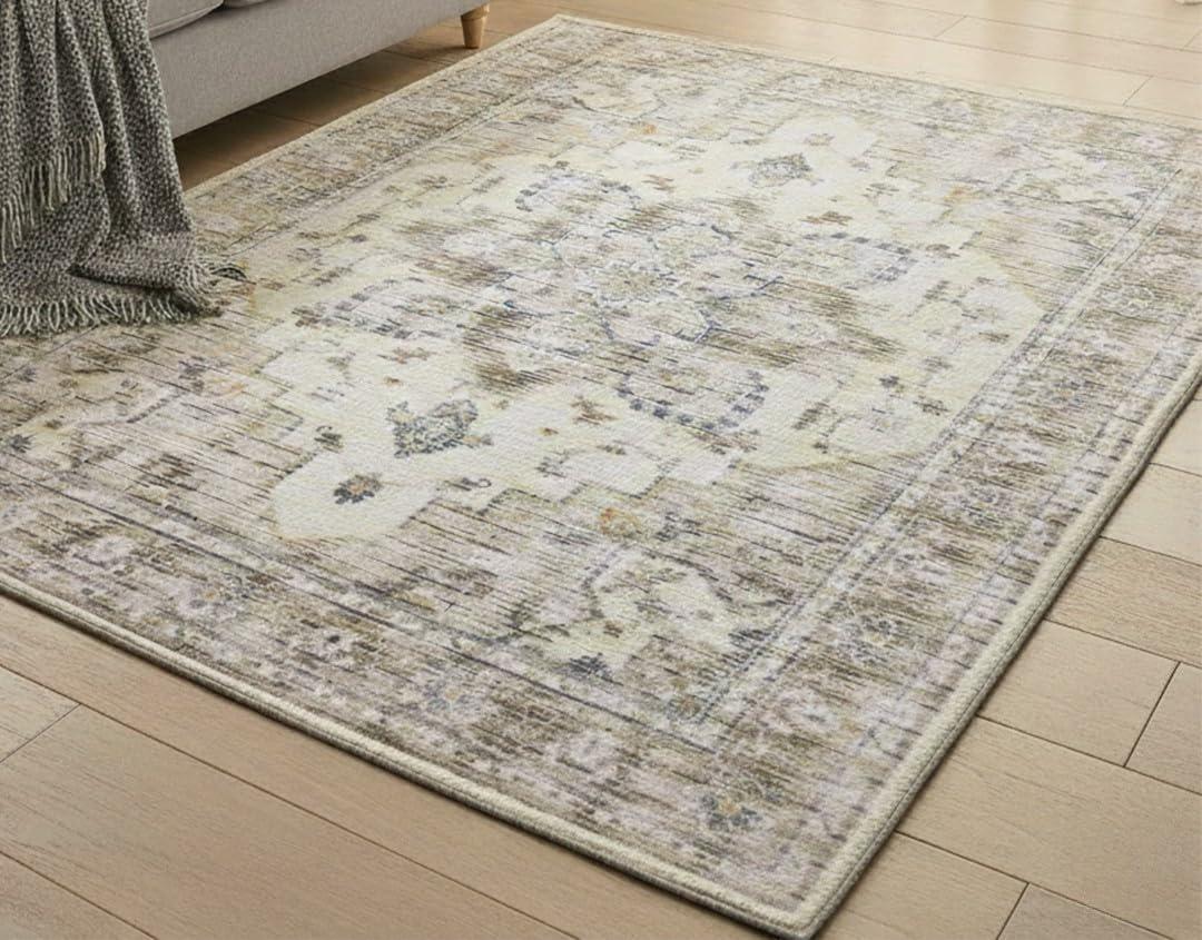 Muddy Mat® Tuscany 8ft x 10ft Washable Muddy Carpet for Living Room, Bedroom & Dining Room – Modern Soft Low Pile Non Slip Carpet – Pet Friendly Waterproof Foldable Area Rugs for Home