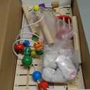 Activity Table for 1+ Year Old, Montessori Wooden Toys for Toddlers 1-3, 8 in 1 Baby Activity Table, Educational Sensory Bead Maze Toys for Babies, Learning Shape Sorter, Birthday Gifts Girls Boys