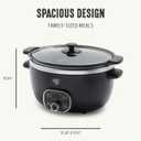GreenLife 6QT Slow Cooker, Non-Toxic PFAS-Free Ceramic Nonstick Removable Interior Bowl, Programmable, Family Friendly, Keep Warm, Stovetop & Oven Safe, Dishwasher Safe Crock, Timer, Glass Lid, Black, 6 Quarts