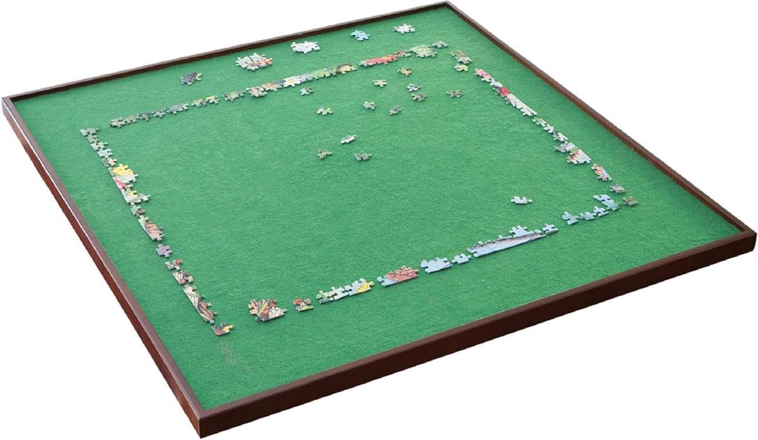 Bits and Pieces Rotating Puzzle Board with Lazy Susan, Portable 1500 Piece Jigsaw Puzzle Table with Fabric Lining, Measures 34" x 34"