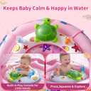 Inflatable Baby Pool Float with Sun Canopy, UPF50 Sun Protection, Portable & Easy to Store, Padded Safety Seat with, Includes Air Pump, with Toys Baby Swim Float for 6-36 Months Boys & Girls
