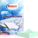 2-in-1 Whitening Laundry Detergent Sheets 40 Loads, Unscented Hypoallergenic Eco Laundry Bleach Sheets Apply for white clothes, Effectively Remove Yellowing & Greying, Safe for Sensitive Skin