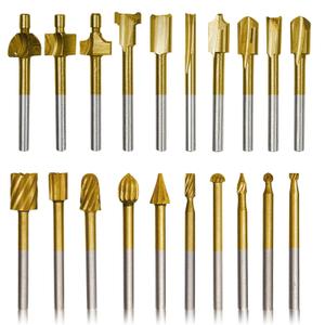 10Pcs HSS Router Carbide Engraving Bits & 10Pcs Router Bit with 1/8"(3mm) Shank Power Rotary Tools for DIY Woodworking, Carving, Sculpting, Engraving, Drilling