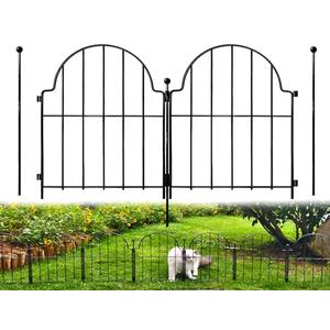Blingluck Garden Fence, 22 in(H) x 21 ft(L) Arched Rustproof Metal No Dig Fence Garden Fence Border, Ground Stake Animal Barrier Fence for Rabbit Dog, Outdoor Landscape Decor for Yard & Patio,19 Pack