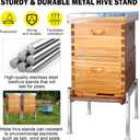 Honey Lake Metal Bee Hive Stand for 8/10 Frame Beehive Box, Easy to Assemble Sturdy Beehive Stand for Beekeeping, Bee Hives Frame Stands with Round Base - Beekeeping Supplies & Tools