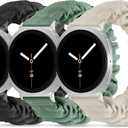 Compatible with Samsung Galaxy Watch 8 Band, Size: Small: 5.1"-6.2"(130mm-160mm), Stretchy Scrunchie Cute Elastic Fabric Nylon Bands（3-Pack）