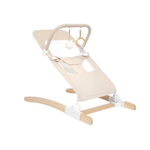 Baby Delight Heirloom Aspen Wooden Baby Bouncer, Organic Oat
Infant 0-6 Months, 3-Position Recline, 3-Point Safety Harness, 100% GOTS Certified Cotton Fabric, Removable & Washable Cover