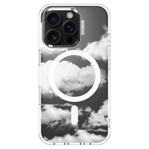MOSNOVO Case for iPhone 16 Pro, [Compatible with Magsafe] [Buffertech 6.6ft Military-Grade Drop Protection] [Anti Peel Off Tech] Clear Phone Case Design - Cloud