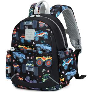 CAMTOP Toddler Backpack for Boys Girls 2-4, 12" H Kids Backpacks for Kindergarten Preschool, Small Bookbag for Daycare Travel (Black, 12''- Not fit A4 folder) (Black Monst Trunk)
