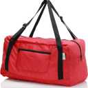 HOLYLUCK Foldable Travel Duffel Bag For Women & Men Luggage Great for Gym (Red)