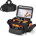 Tactical Tool Bag with Anti-friction Bottom, Hand Tool Tote Storage Organizer for Men, Small Range Bag for Electricians, Carpenters, Mechanics and Repairman, Black