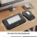 3-in-1 Ergonomic Keyboard Stand with Wrist Rest & Mouse Pad Set, Comfy Keyboard Riser Holder Soft Mousepad with Massage Design, Memory Foam and Non-Slip PU Base for Pain Relief, Black