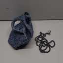 Woven Tote Bag for Women with Coin Purse, Foldable Chain Small Crossbody Handbags,, Hobo Satchel (Denim Deep Blue)