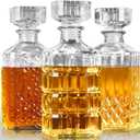 3PCS Whiskey Decanters, 33.8oz Liquor Decanter Set for Men Glass Decanters for Liquor, Bottles for Alcohol, Presents for Dad, Tequila Decanters Creative Presents for Man, Home Bar Decorations