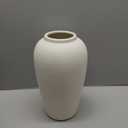 Kokrose Rustic Ceramic Table Vase, 11.8" Vintage Clay Tall Floor Ceramic Terracotta Vase for Table Centerpieces, Large Textured Farmhouse Decorative Vases for Home Decor (Cream)