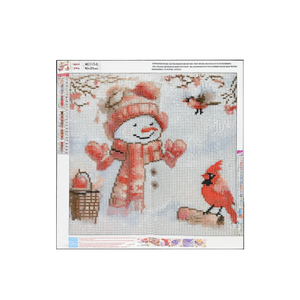 Christmas Snowman Wall Decor Diamond Painting Kit 14x14 Inches