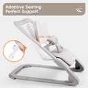 Baby Bouncer for Newborns 0-12 Months: 0-5 Years Portable Infant Seat with Soft Grey Fabric, Adjustable Recline & 3-Point Harness, Supports Up to 60 lbs