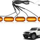 Maiker Amber LED Grille Lights Compatible with 2024-2025 Jeep Wrangler JL JLU & Gladiator JT Original Factory Grille, 5PCS Front Grille Marker Lights