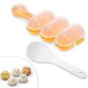 Rice Ball Mold with Paddle Spoon – Rice Ball Maker Mold for Temari Sushi, Yaki-Onigiri – Sushi Plates & DIY Kit, Designed for Creative Presentations on Sushi Plates, Great for Sushi Plate Decorating