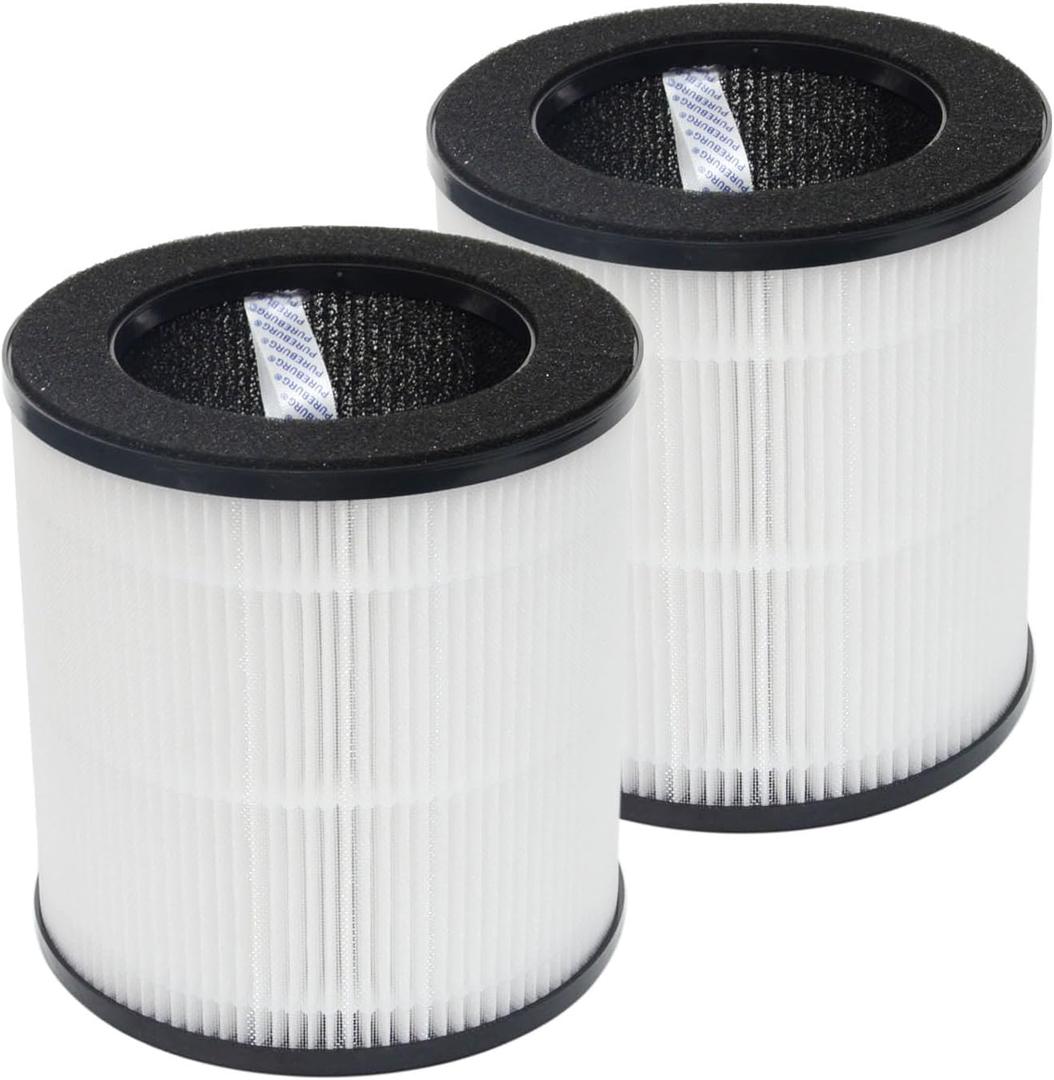 PUREBURG Replacement Filters Compatible with Tailulu D09 Air Purifiers,2-Pack H13 True HEPA 4-Stage Filtration Activated carbon 2-in-1 Air Clean Dust VOCs Odor