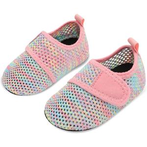 JIASUQI Baby Boys and Girls Barefoot Swim Water Skin Shoes Aqua Socks for Beach Swim Pool (Pink)
