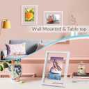 DLQuarts 8x10 Floating Photo Picture Frame, Floating Display for 6x8, 5x7, 3.5x5 or Full Display 8x10 Photos, Solid Wood, 2 Pack, Chalk White