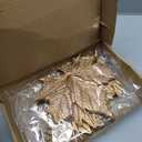 Thyle 24 Pcs Christmas Brass Leaves Tree Ornaments Gold Leaves Decorations Metal Hanging Decor Golden Leafy Brass Ornaments for Christmas Tree Wreath Garland Birthday Wedding Hoilday Party Supply