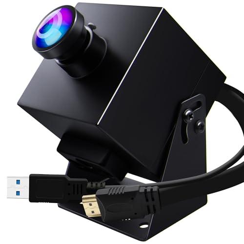ELP 4K 60fps HDMI Webcam USB3.0 Camera Dual Output Wide Angle 120degree Low Distortion Lightburn_Camera 2X Digital Zoom Webcamera H.264 High Speed USB Security Cameras for Computer TV Monitor