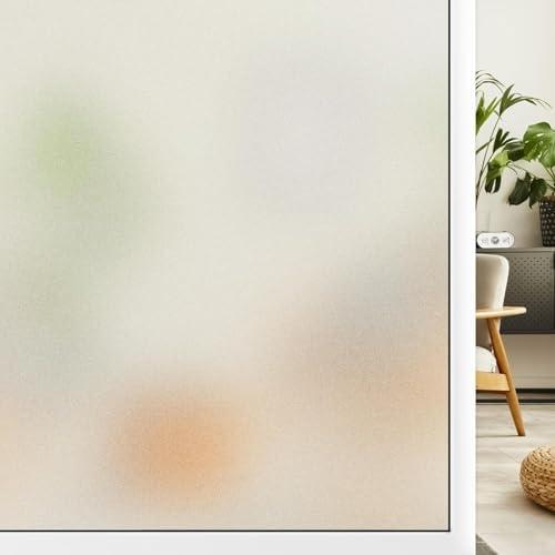DIFIT Window Privacy Film,Frosted Glass Window Film,Static Cling Window Film,Window Sticker Privacy,Opaque UV Blocking Vinyl Window Film for Glass Door Bathroom Office Living Room (11.8X78.7 inches)