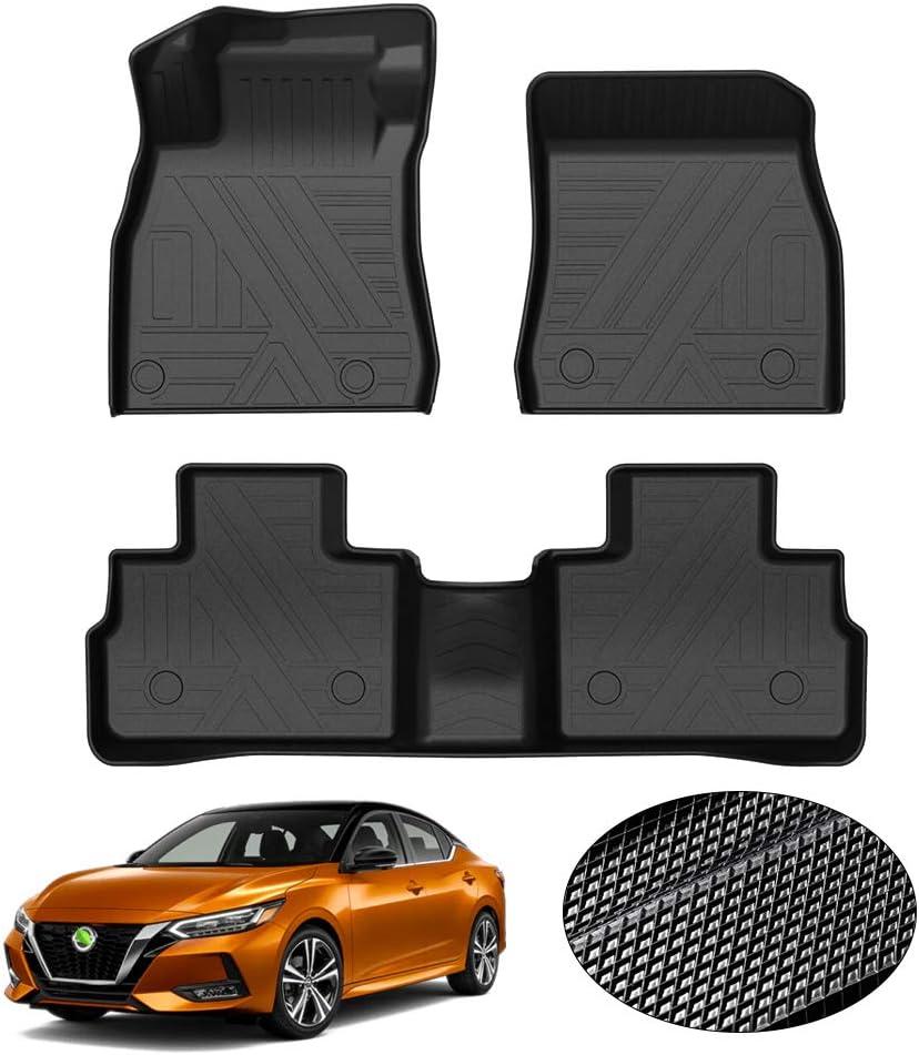 KUST Custom Fit Floor Mats for 2020-2025 2026 Nissan Sentra Accessories All Weather Floor Mat Liners 1st & 2nd Row Liner Black Non-Slip