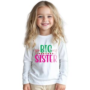 Big Sister Shirts for Girls Gifts Promoted to Big Sister Announcement Shirt Toddler Cut T-Shirt 100